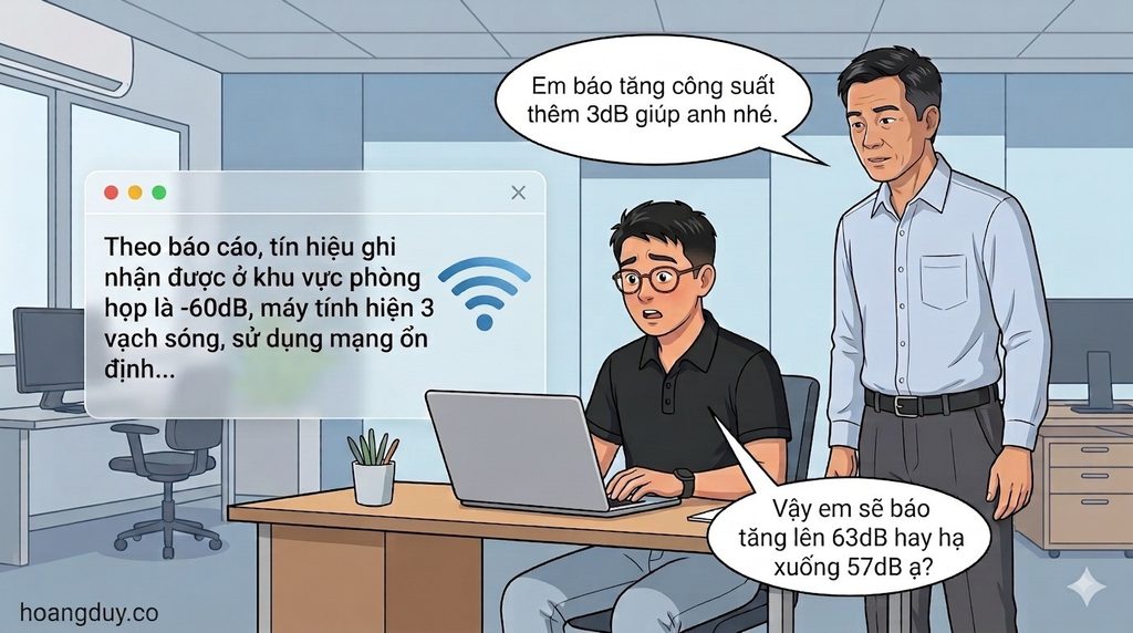 Sếp yêu cầu tăng 3dB nhưng kỹ sư hiểu nhầm giữa dB và dBm
