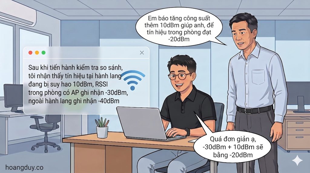 Sếp yêu cầu tăng 10dBm nhưng kỹ sư hiểu nhầm phép cộng